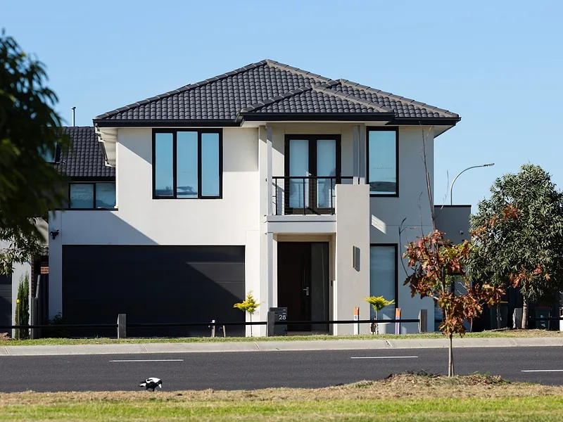 A newly built modern home