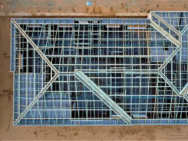 Underfloor heating pipe laid over a floor